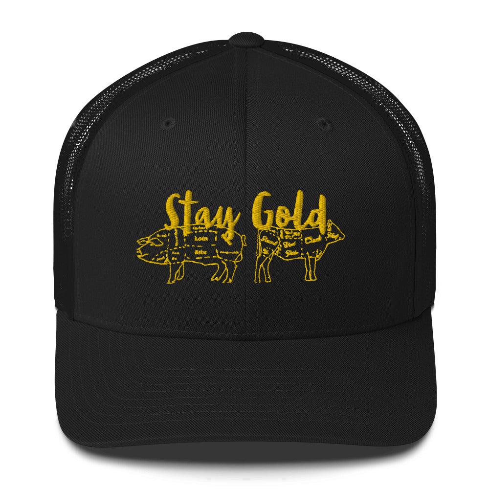 Stay Gold Trucker Cap – Okie Barbecue