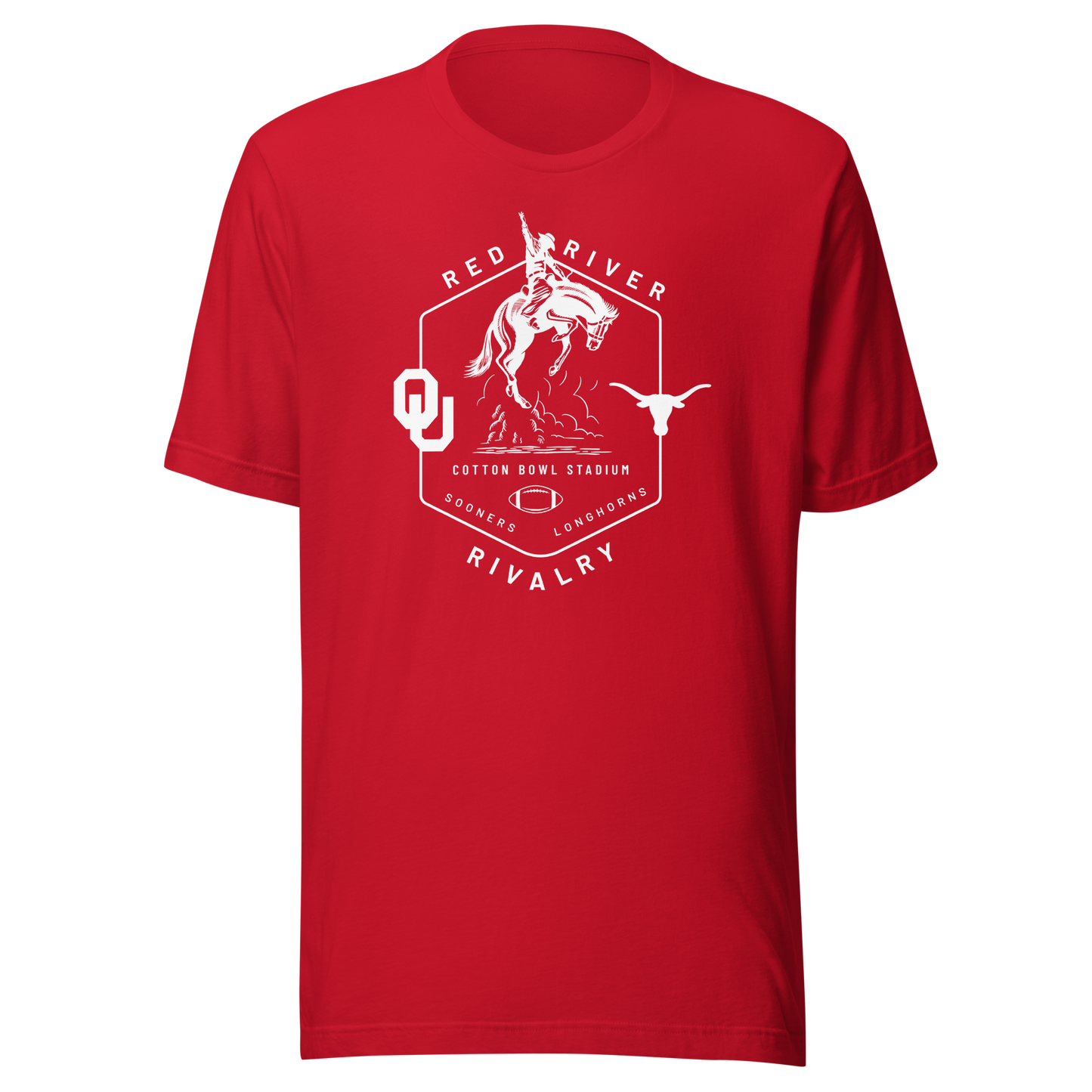 OU vs Texas Red River Rivalry White T-shirt