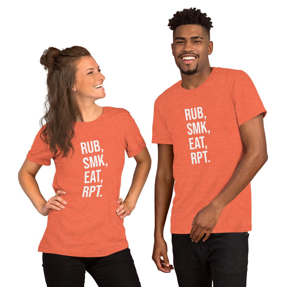 Rub, Smk, Eat, Rpt Unisex t-shirt.