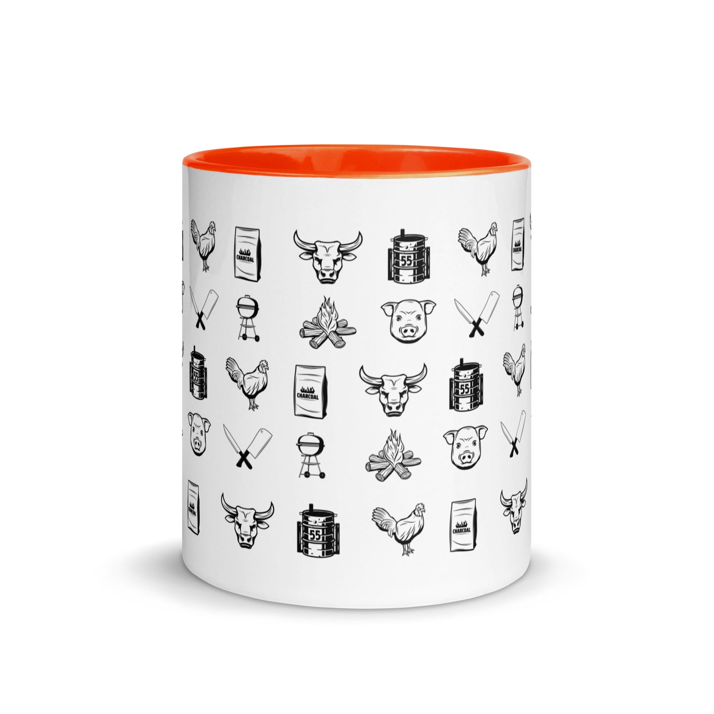 BBQ Print Mug with Color Inside.