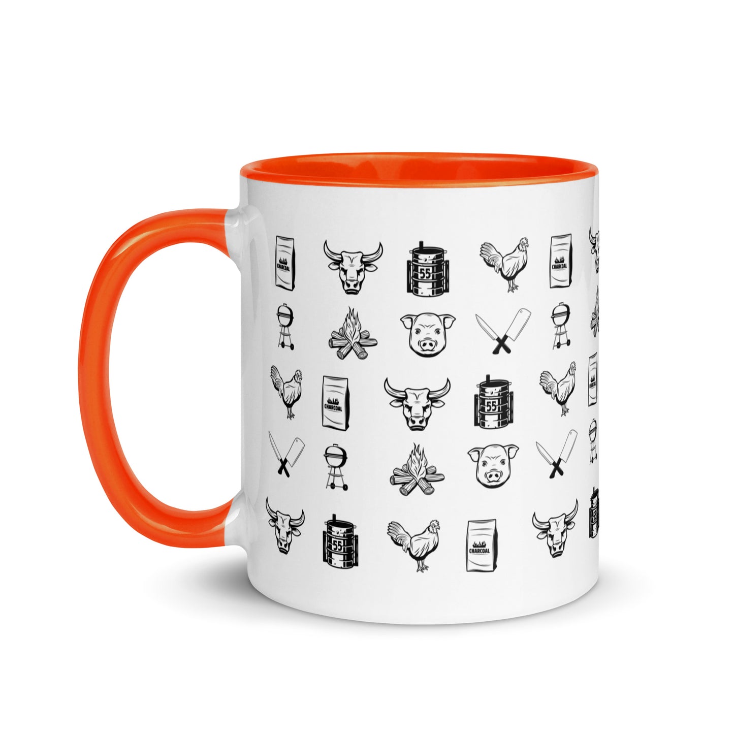 BBQ Print Mug with Color Inside.