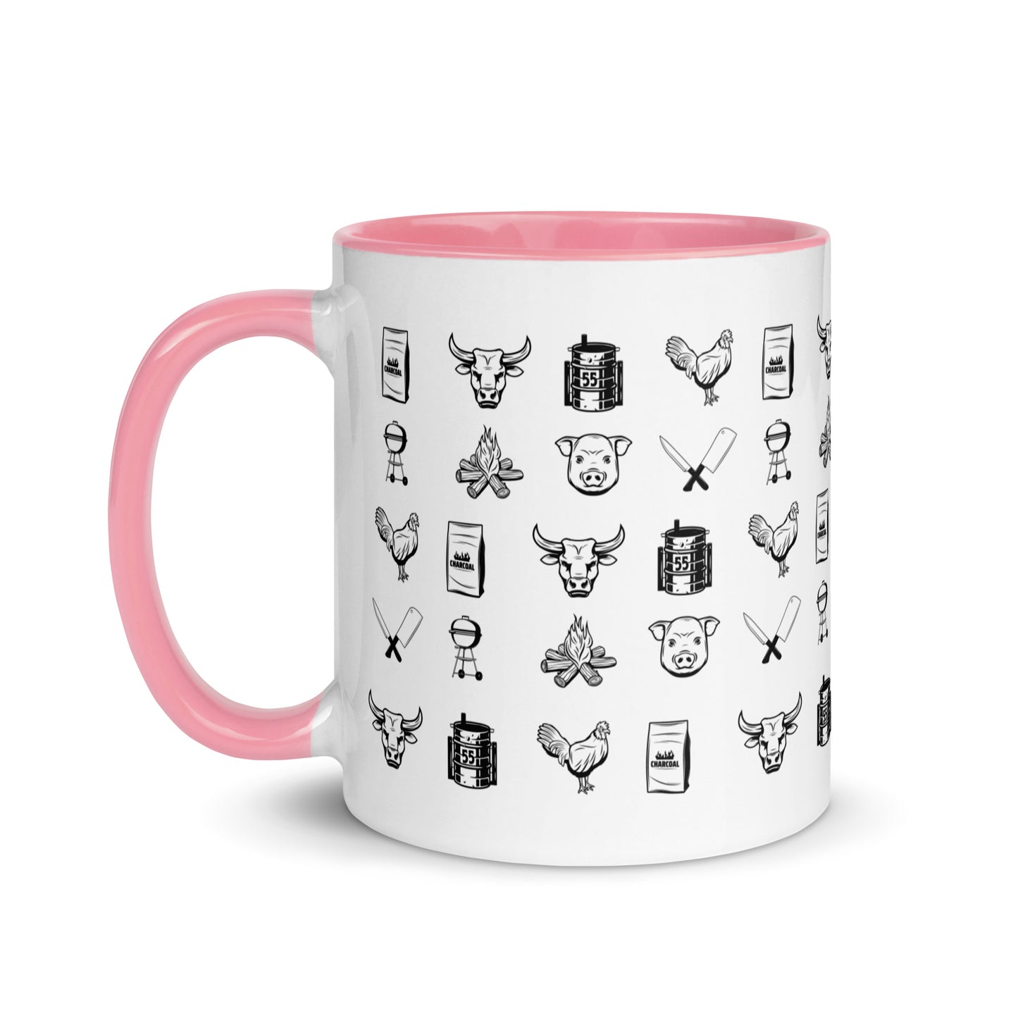 BBQ Print Mug with Color Inside.