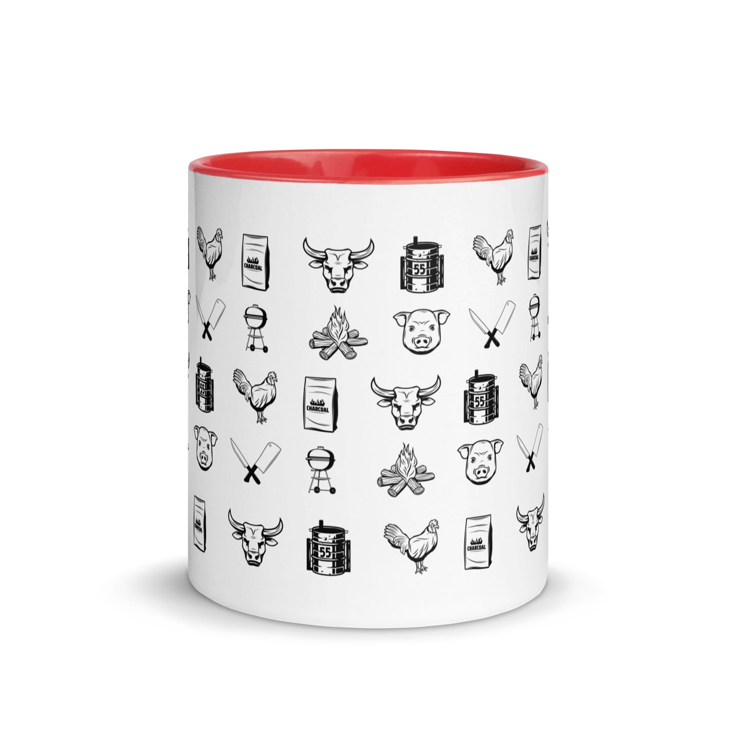 BBQ Print Mug with Color Inside.