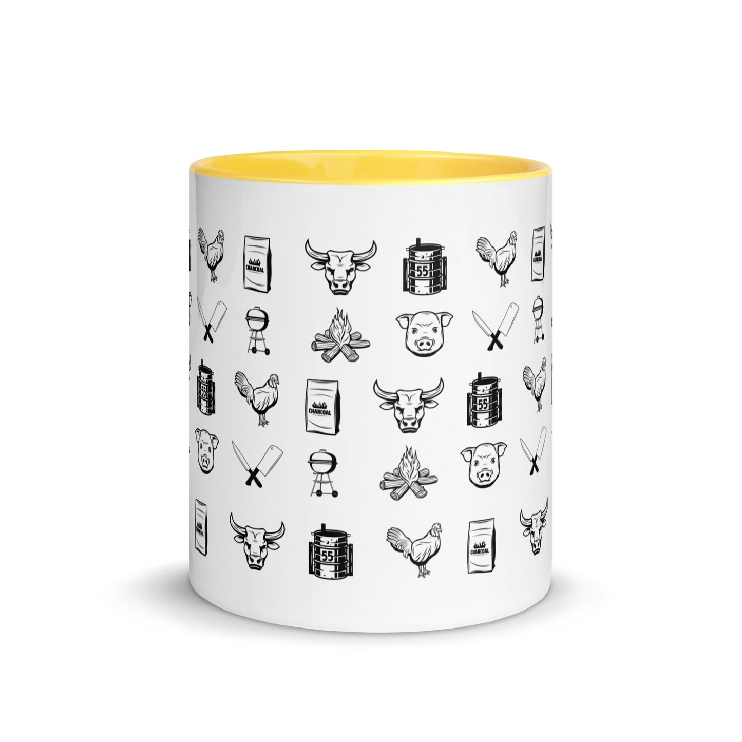 BBQ Print Mug with Color Inside.