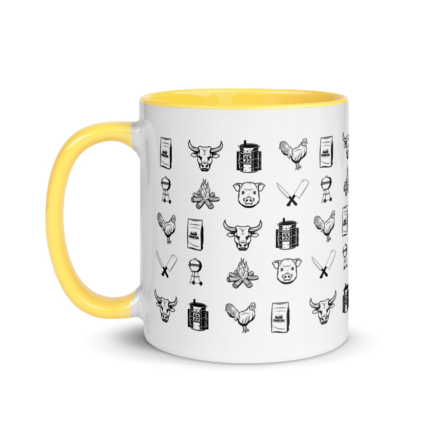 BBQ Print Mug with Color Inside.